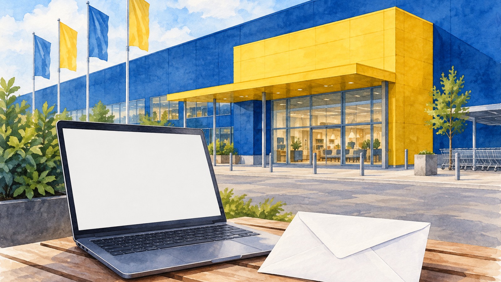 Ilustrație editorială originală despre IKEA a retras o ofertă de angajare trimisă din greșeală. Candidatul primise deja salariul și data de începere