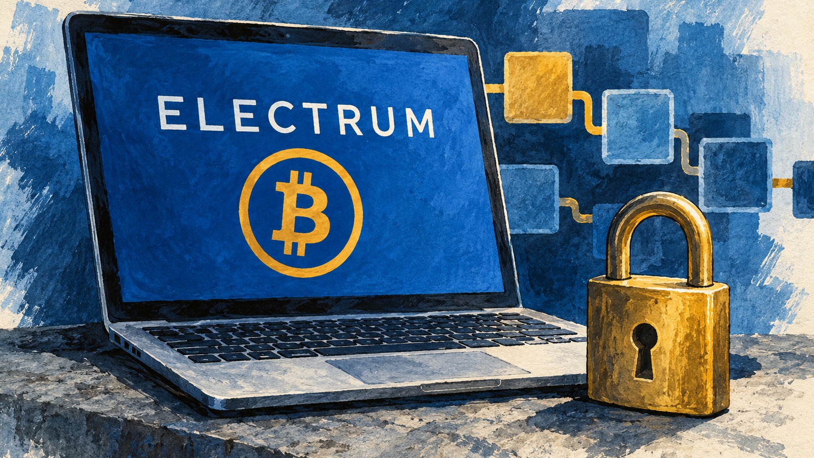 Ilustrație editorială originală despre Electrum repară o breșă prin care grăbirea unei plăți putea trimite bitcoin atacatorului