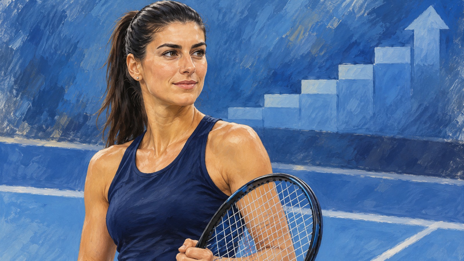 Ilustrație editorială originală despre Sorana Cîrstea urcă pe locul 16 WTA, la șapte puncte de poziția următoare
