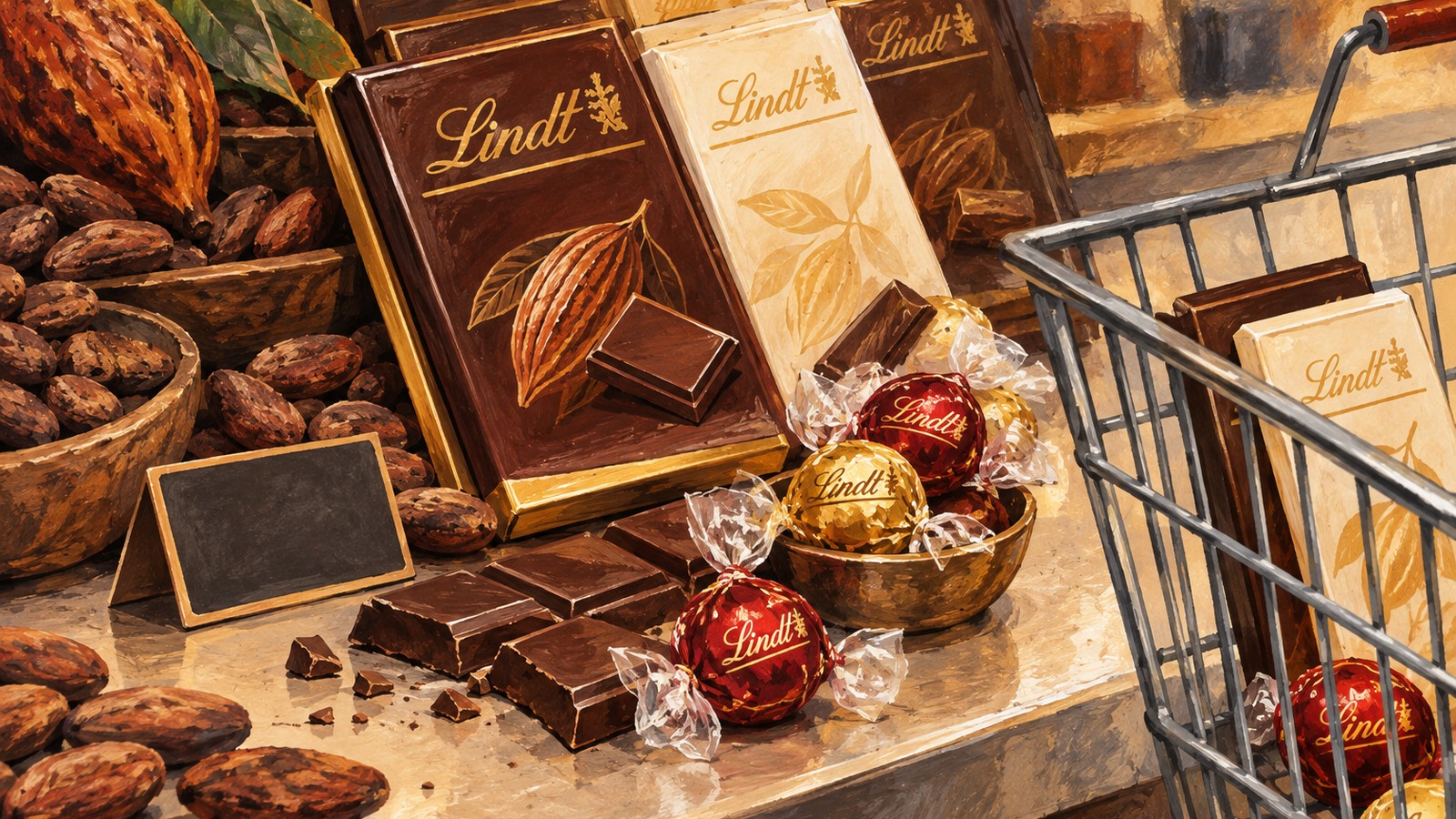 Ilustrație editorială originală despre Lindt a scumpit ciocolata peste răbdarea clienților. Compania admite că a greșit calculul