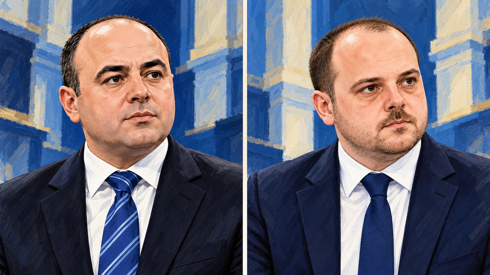 Ilustrație editorială originală despre Muraru îi cere lui Rogobete termene pentru două investiții medicale din Iași
