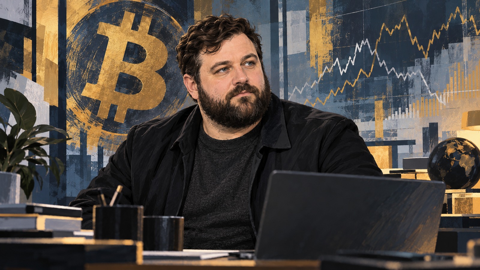 Ilustrație editorială originală despre Galaxy vede sfârșitul scăderii Bitcoin. Analiza optimistă are și un prag de alarmă