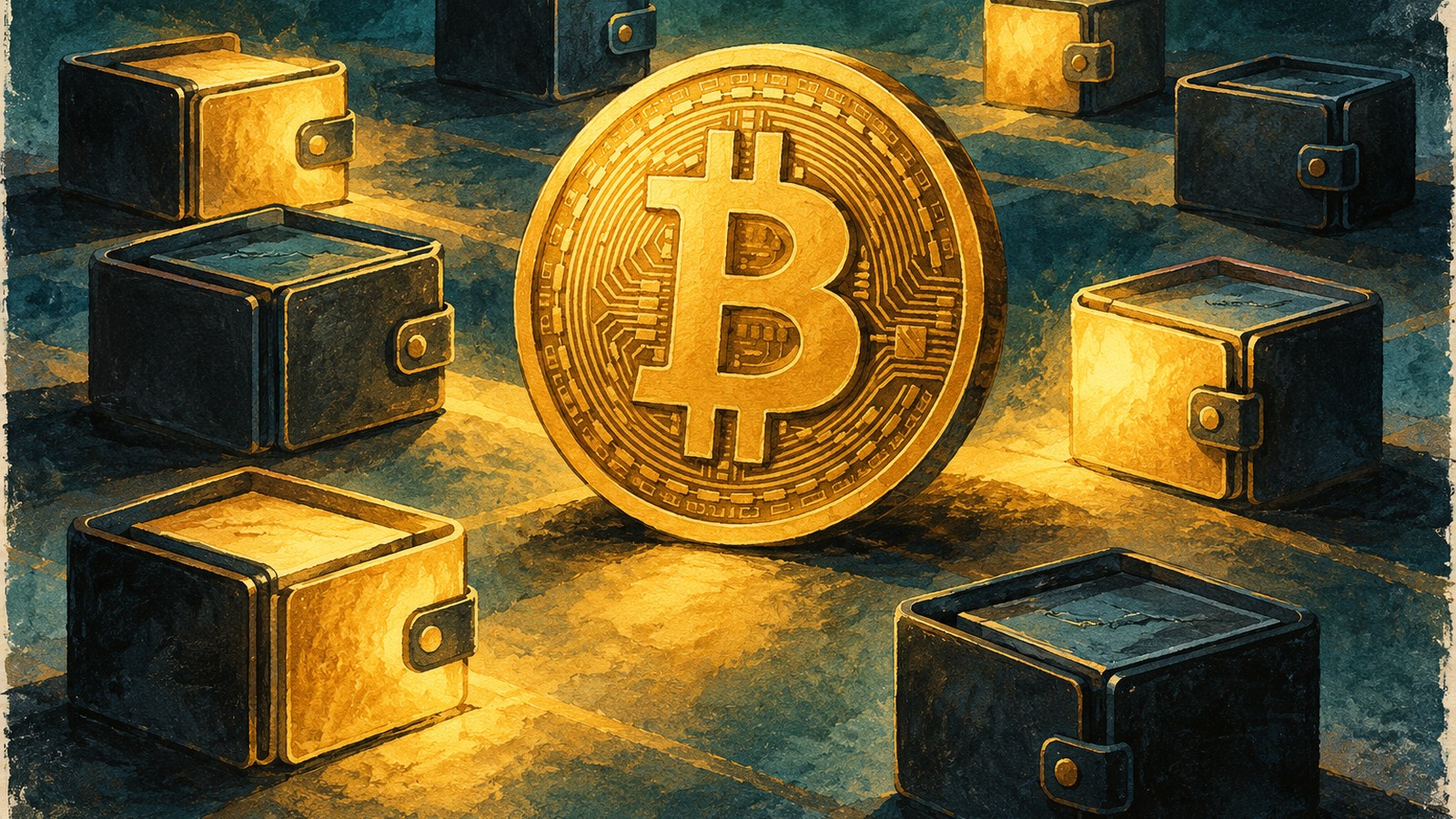 Ilustrație editorială originală despre Un portofel mizează pe bitcoin peste 90.000 de dolari. Cele 68 de milioane descriu expunerea