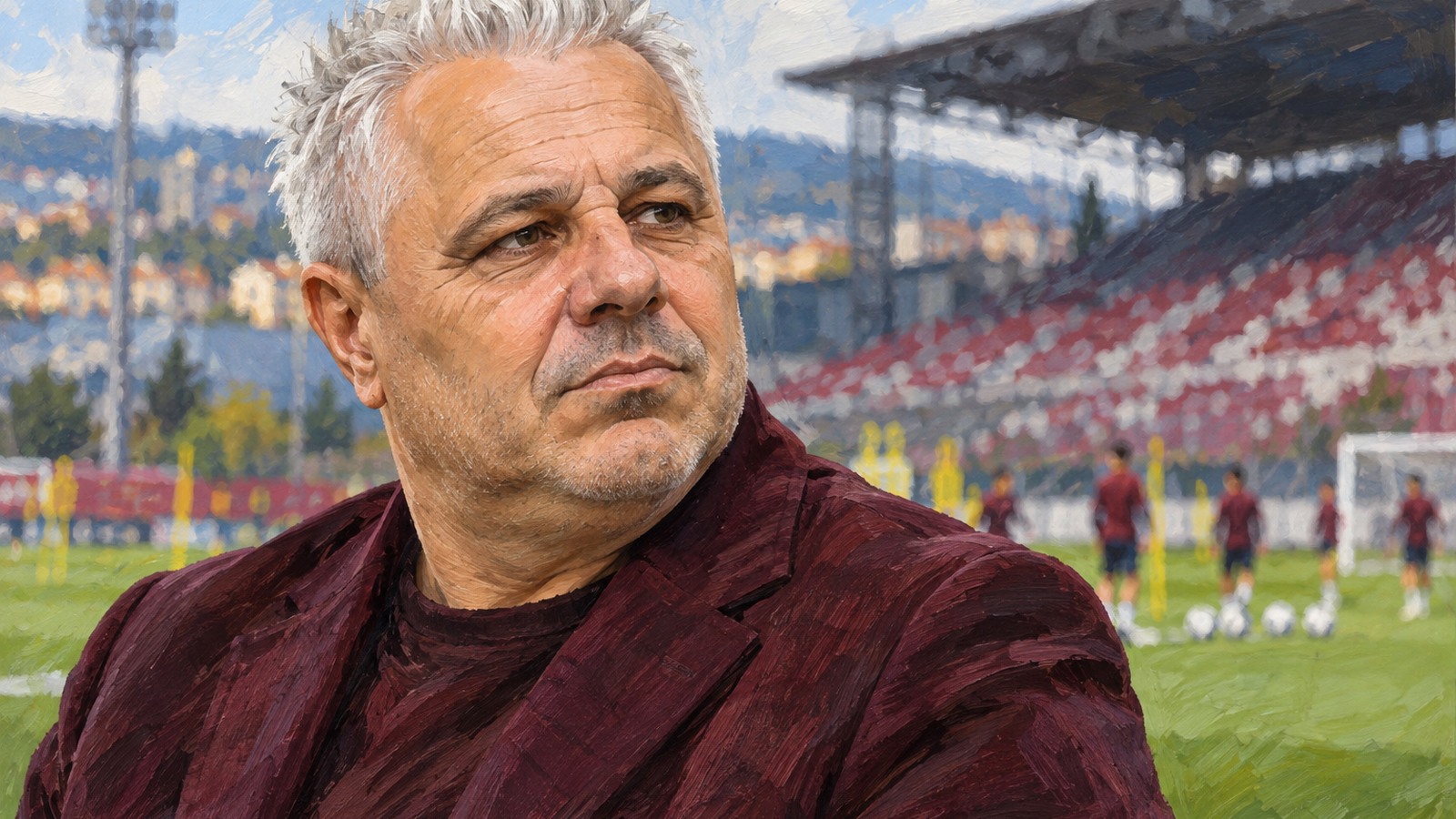 Ilustrație editorială originală despre GSP: Șumudică pregătește plecarea de la CFR Cluj la sfârșitul anului