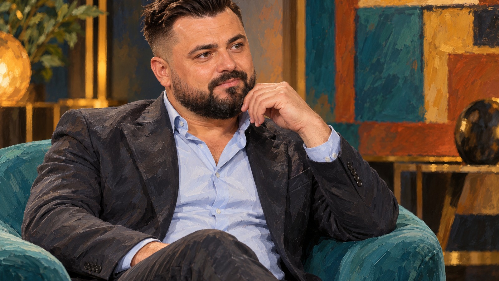 Ilustrație editorială originală despre Marian Grozavu cunoaște pe cineva, dar nu mai grăbește povestea
