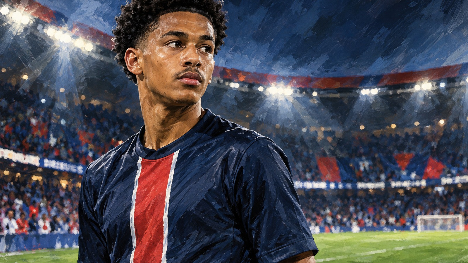 Ilustrație editorială originală despre PSG găsește golurile târziu și revine pe primul loc după 2–0 cu Lyon