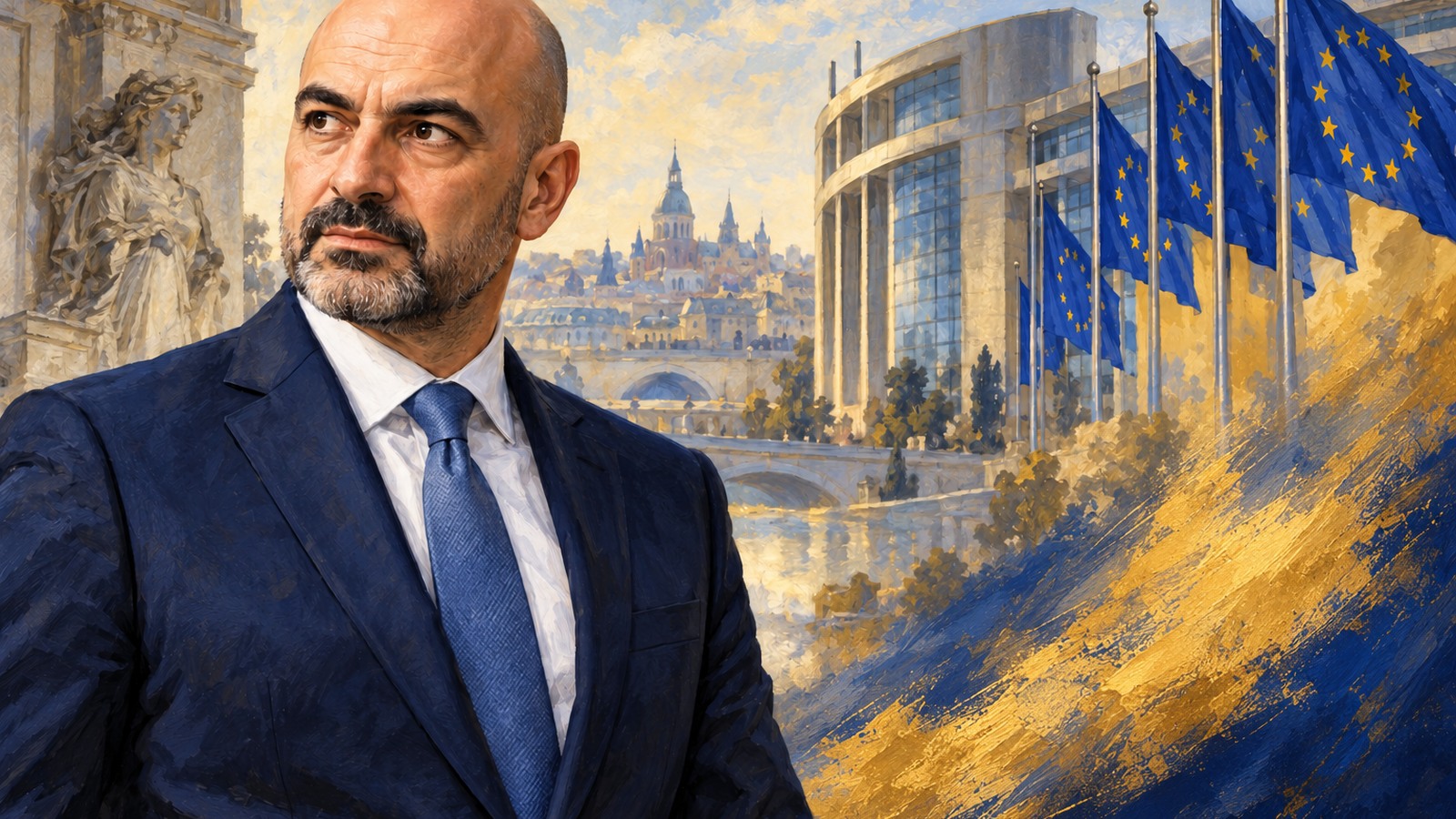 Ilustrație editorială originală despre Gabriel Zbârcea propune ca România să aducă dosarul Tezaurului la negocierile de pace