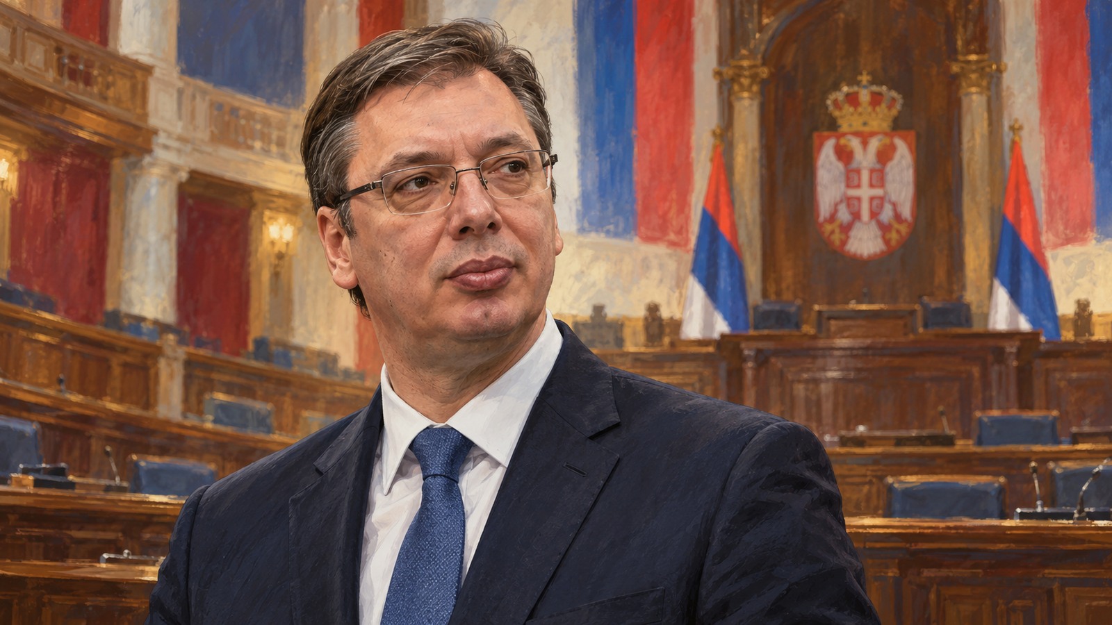 Ilustrație editorială originală despre Lista Studenților are majoritatea în Serbia. Urmează alegerea oamenilor care vor guverna