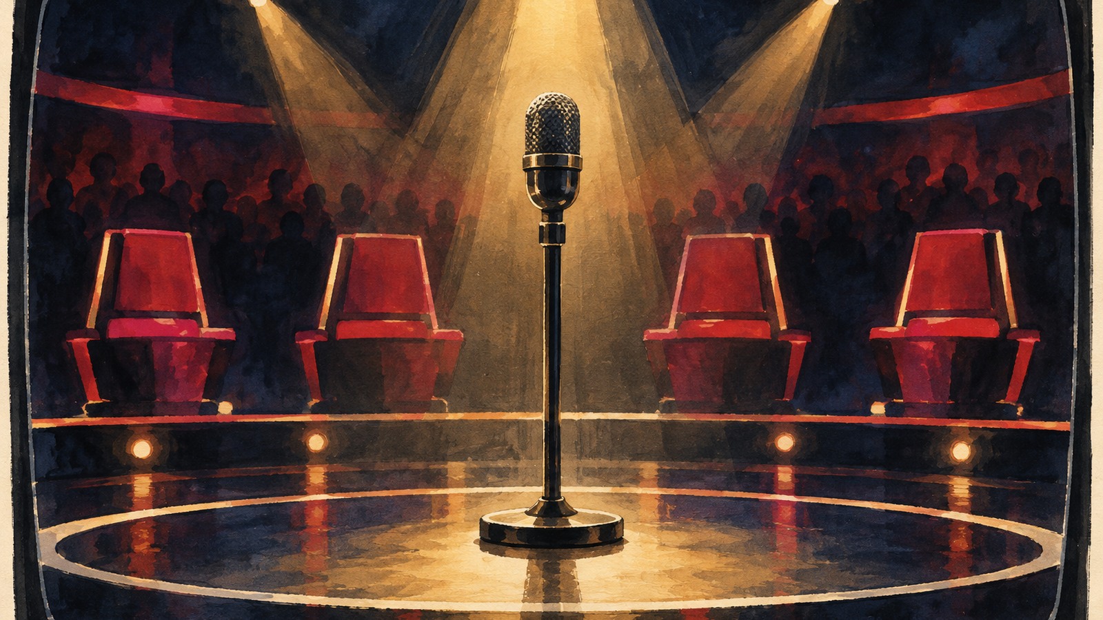Ilustrație editorială originală despre Pro TV anunță o audiență crescută pentru ediția de vineri a emisiunii Vocea României