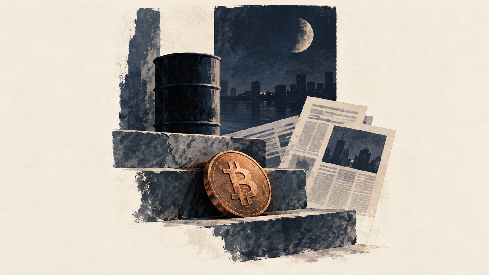 Ilustrație editorială originală despre Bitcoin a coborât sub 84.000 de dolari în tranzacțiile de miercuri dimineață