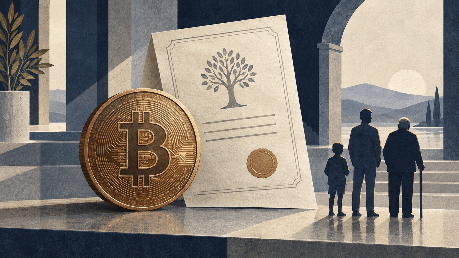 Ilustrație editorială originală despre Meanwhile atrage încă 37,5 milioane de dolari pentru asigurările de viață în bitcoin