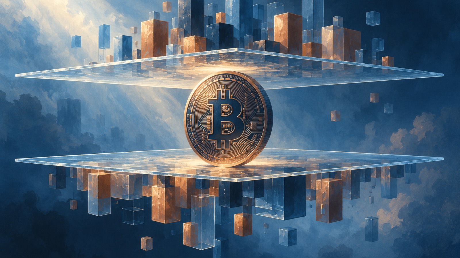 Ilustrație editorială originală despre Glassnode descrie o zonă de rezistență pentru Bitcoin în apropierea a 88.000 de dolari