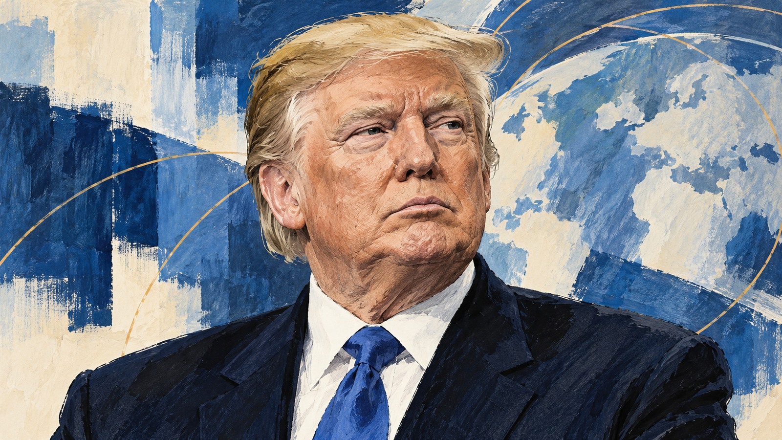 Ilustrație editorială originală despre Trump discută fraudele cibernetice; Cointelegraph remarcă termenul folosit pentru activele digitale