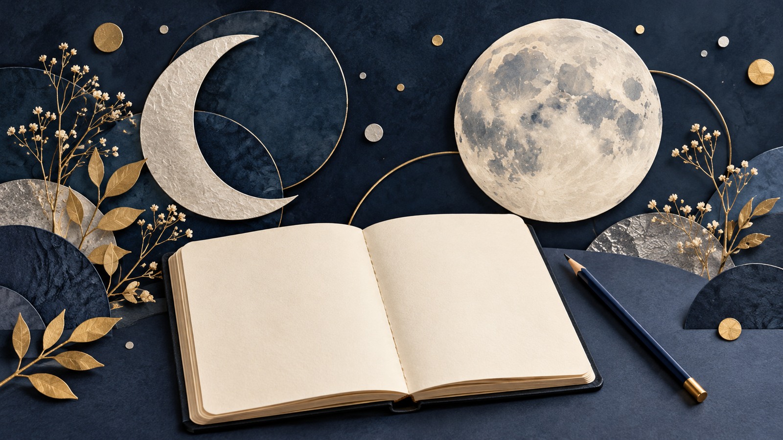 Ilustrație editorială originală despre Moonology, explicată ca practică astrologică de reflecție, fără promisiuni că dorințele se împlinesc
