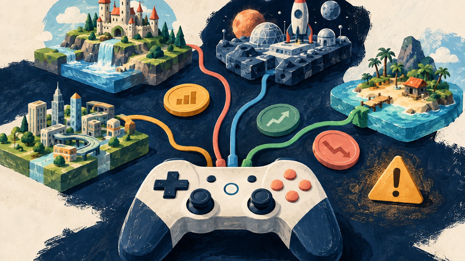 Ilustrație editorială originală despre AI poate umple piața cu jocuri crypto. Distracția nu vine cu profitul inclus