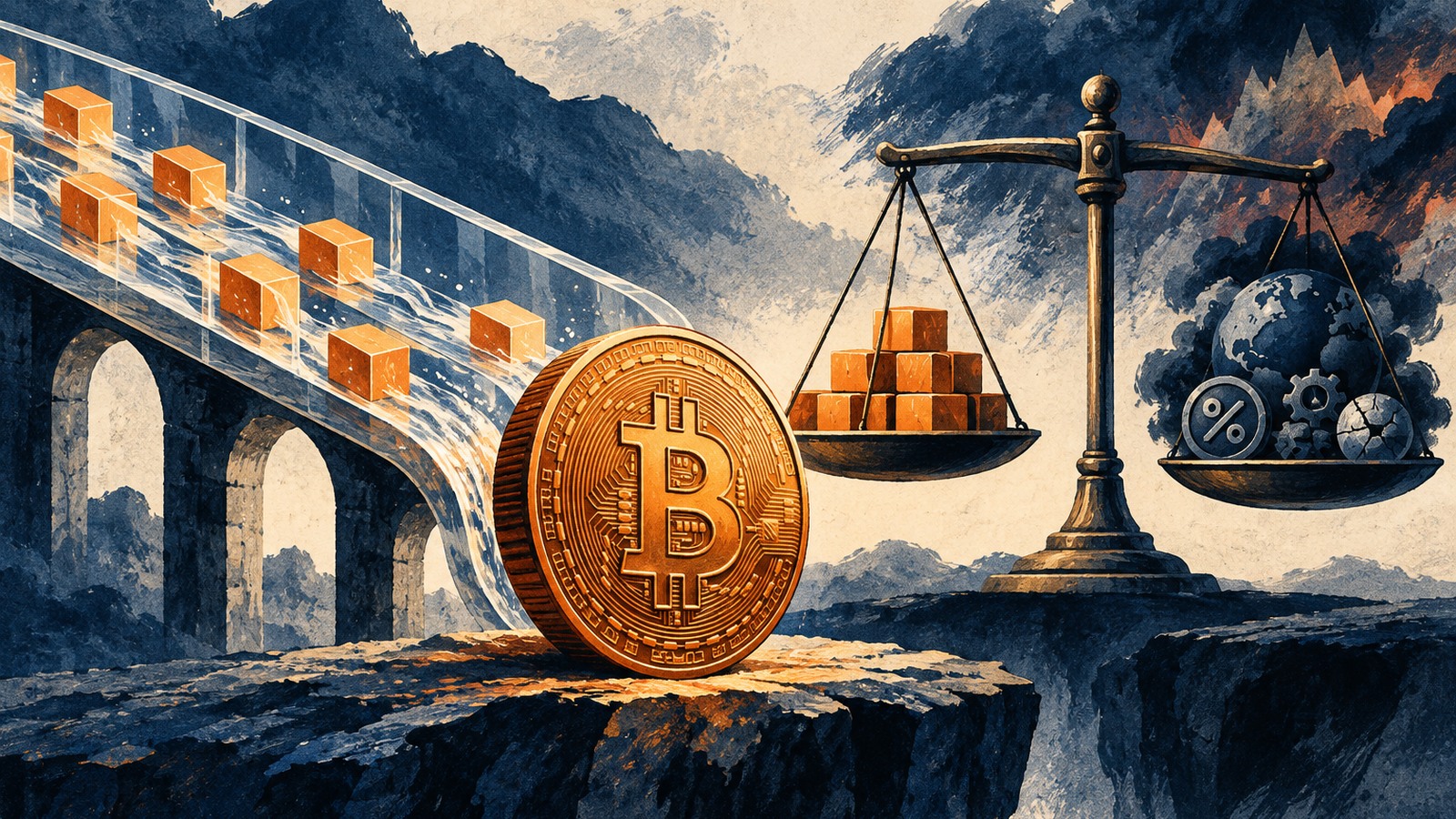 Ilustrație editorială originală despre ETF-urile Bitcoin atrag din nou bani, dar intrările nu promit singure un raliu