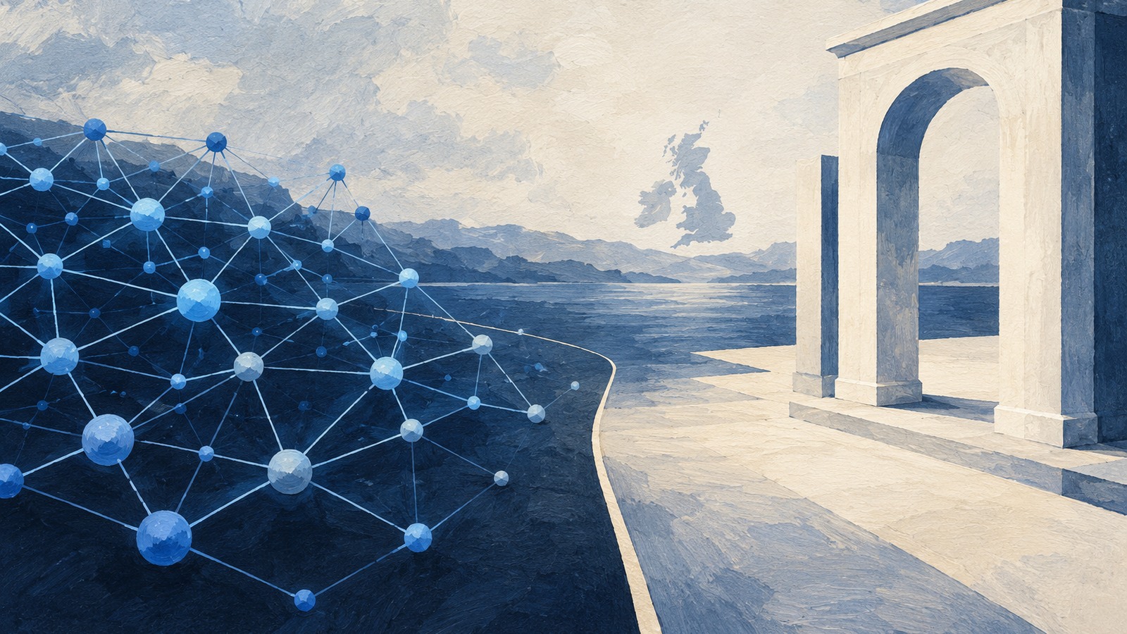 Ilustrație editorială originală despre Opinie în Cointelegraph: accesul reglementat la DeFi, disputat înaintea noului regim britanic