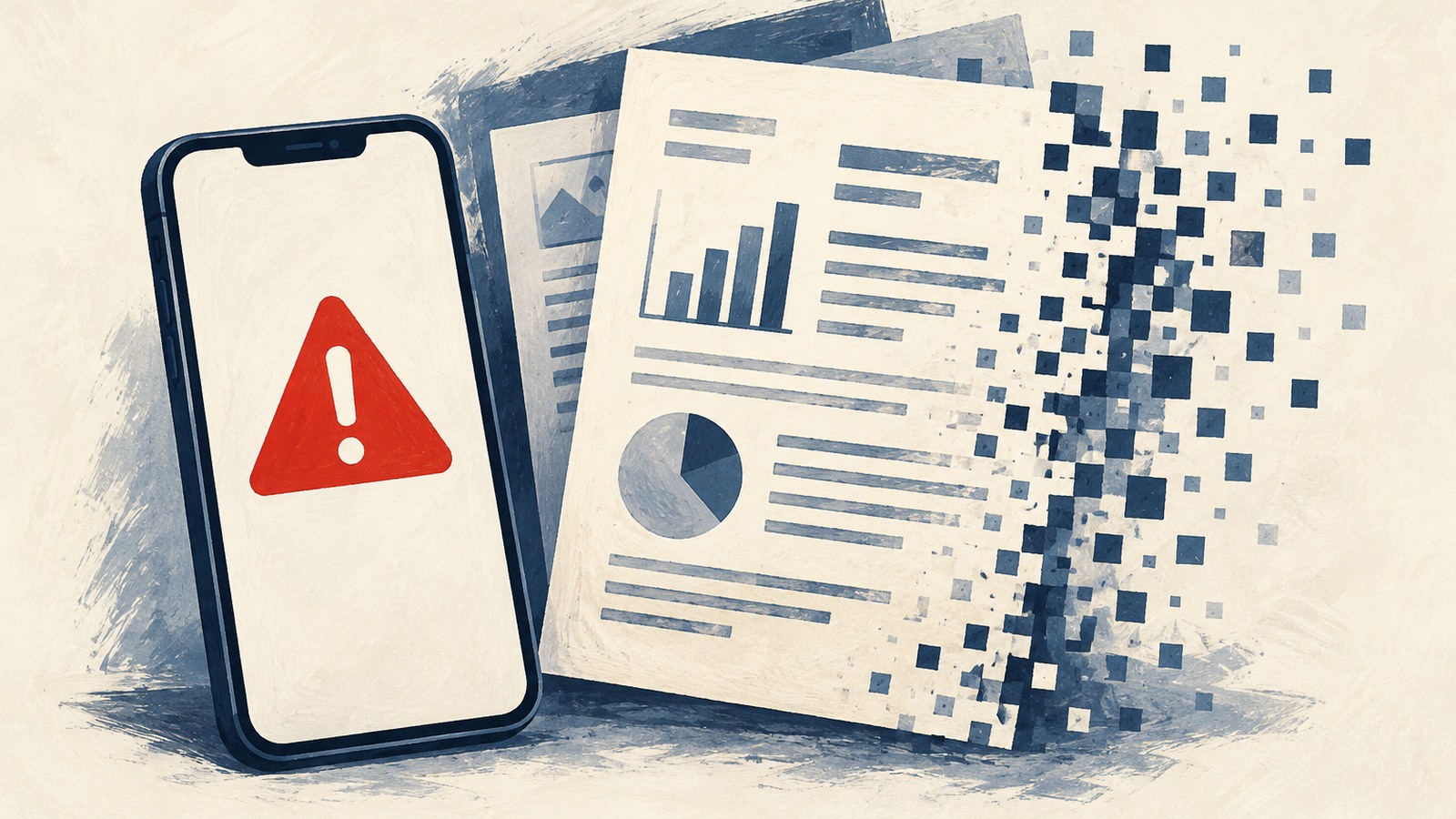 Ilustrație editorială originală despre Presa relatează o fraudă cu investiții fictive în Alba: 253.600 de lei și documente atribuite folosirii AI