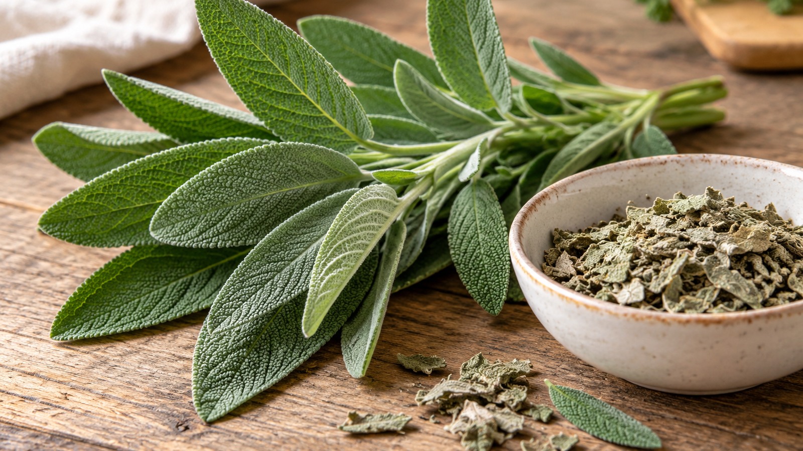 Ilustrație editorială originală despre Salvia dă gust mâncării. Promisiunile medicale cer mai mult decât o listă de vitamine