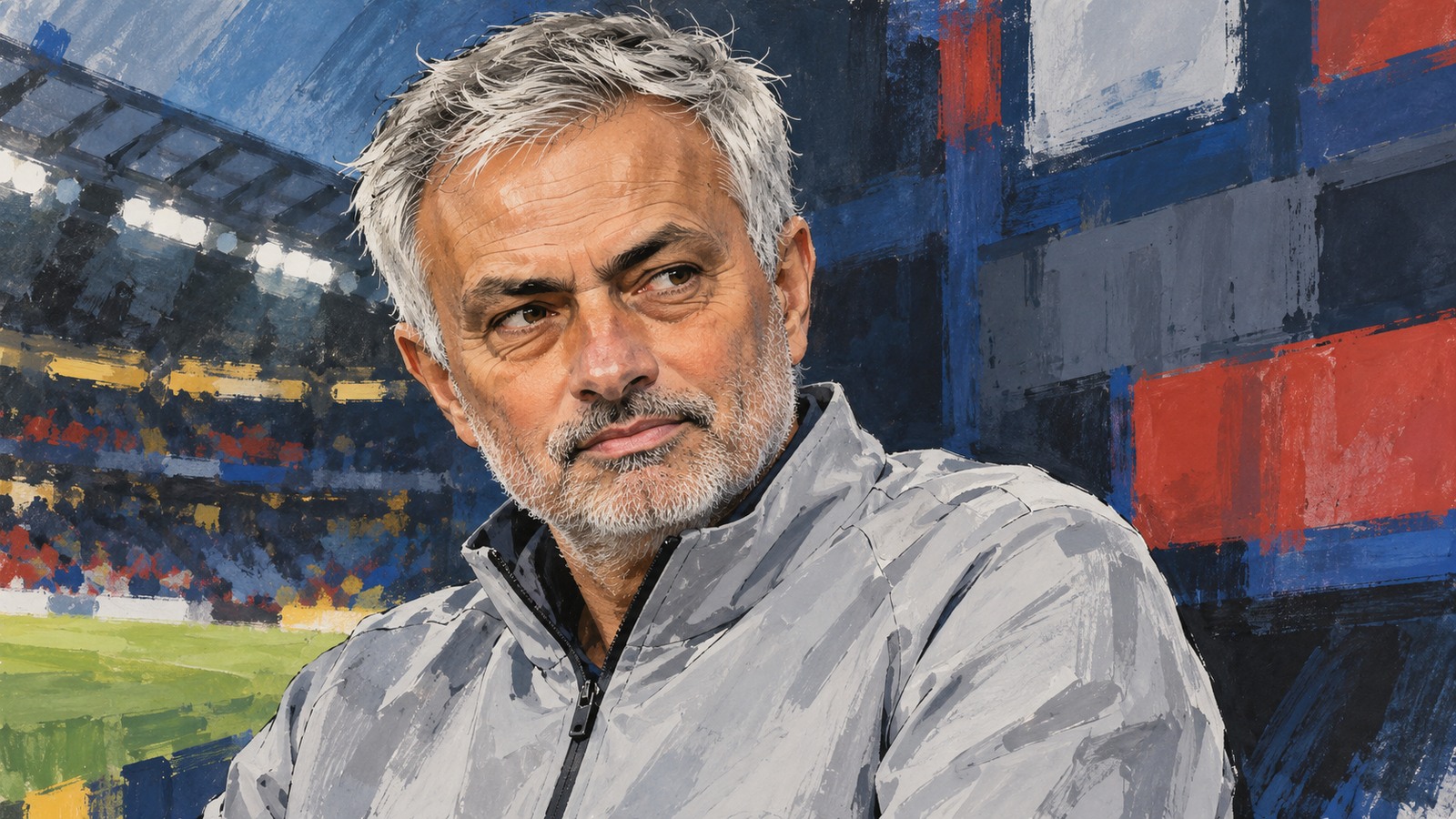 Ilustrație editorială originală despre Mourinho răspunde înainte de Clásico: replica pentru Fermín și încrederea că Real poate câștiga trofee