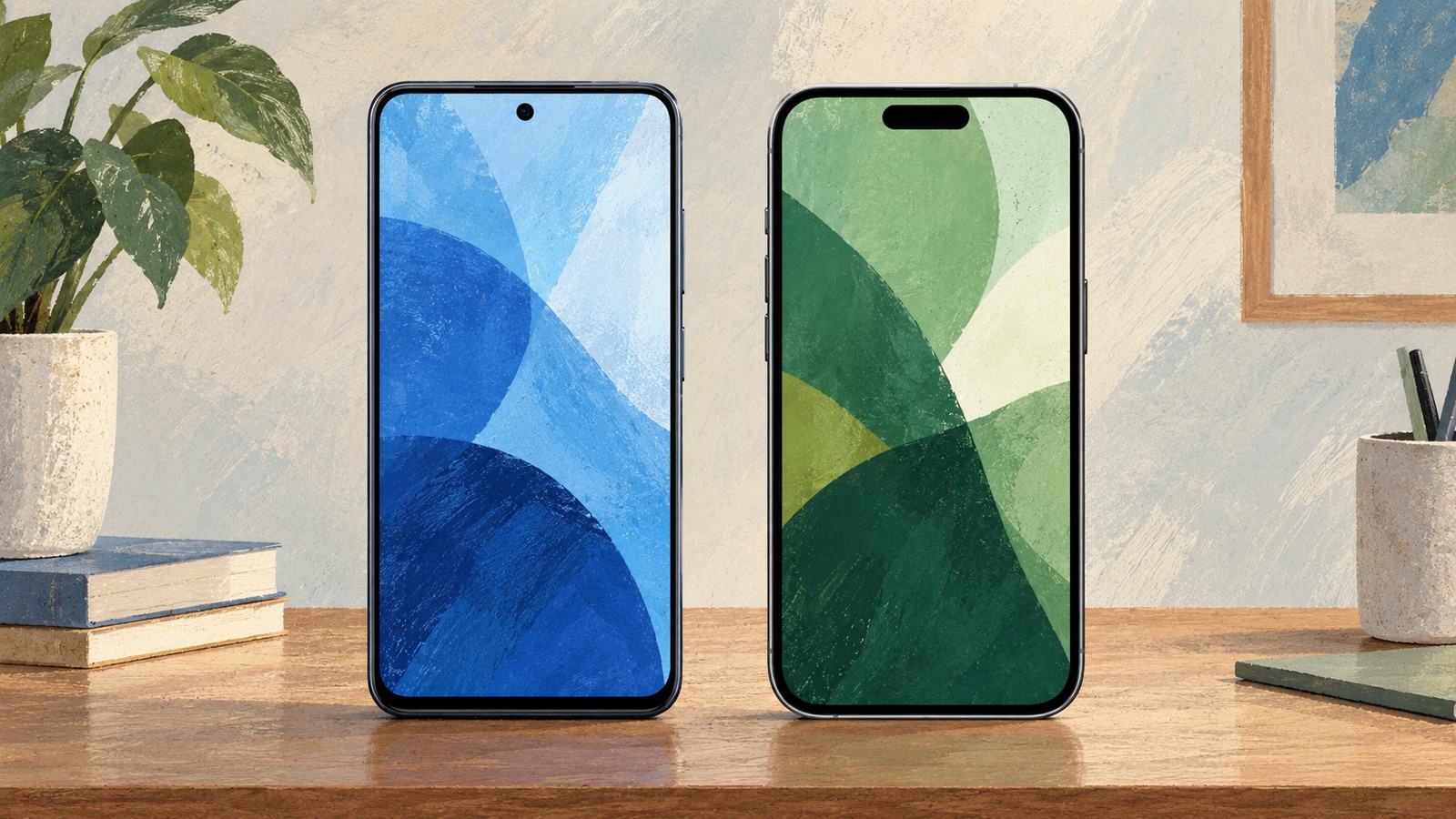 Ilustrație editorială originală despre Android are mai multă activitate, iPhone mai multe mize — în datele unui operator de jocuri