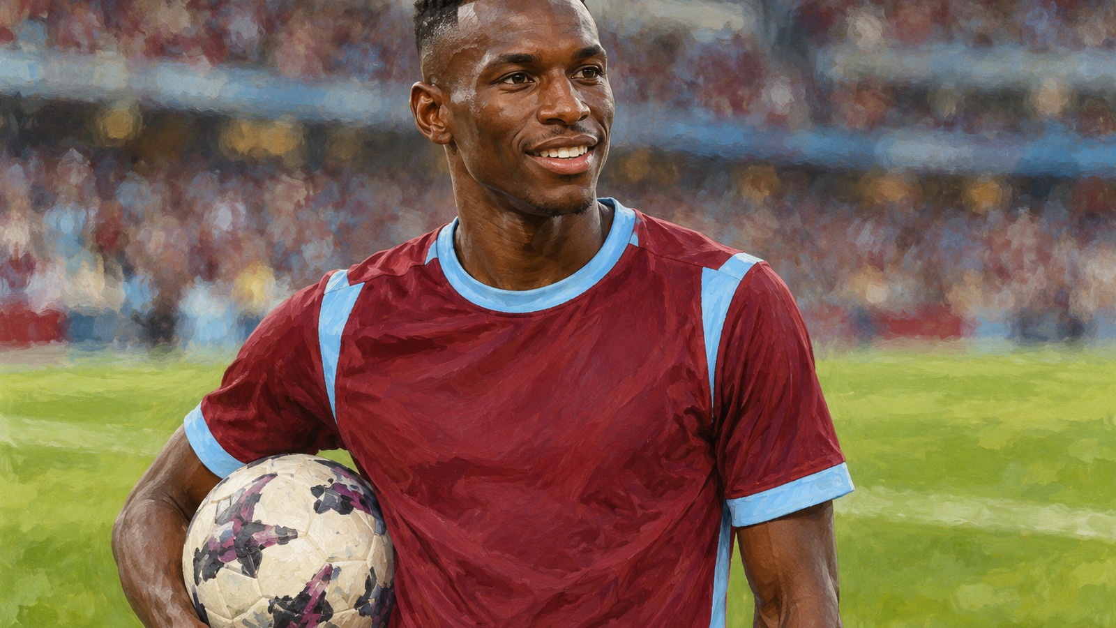 Ilustrație editorială originală despre Jackson înscrie de două ori, iar Manchester City pierde primele puncte la Aston Villa