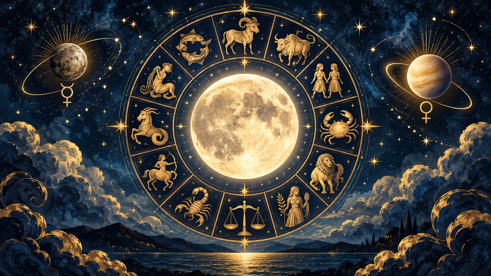 Ilustrație editorială originală despre Când zodiile se supără: între replici tăioase și tăceri lungi, în registru de divertisment