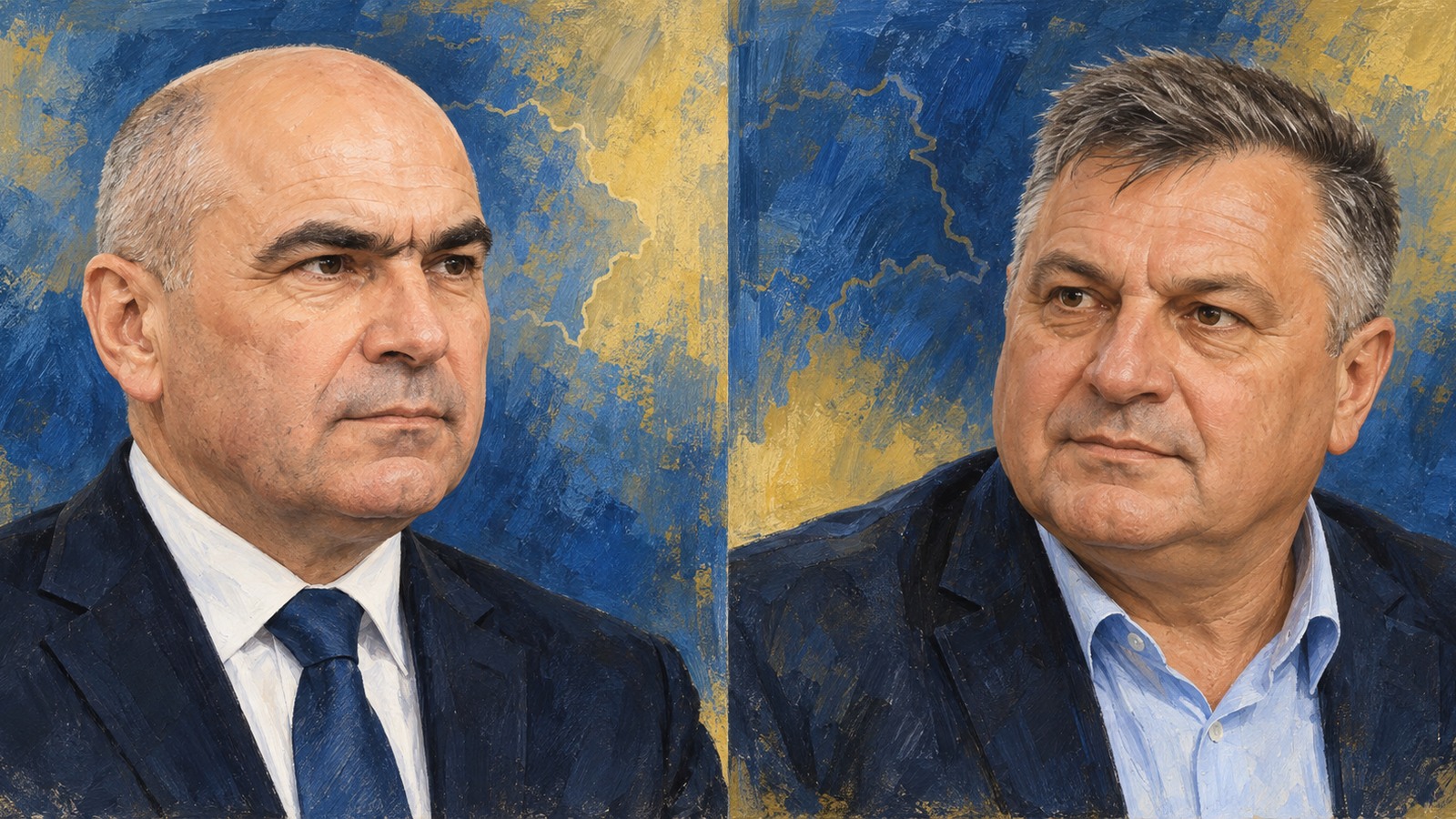 Ilustrație editorială originală despre PNL Covasna caută aliați fără PSD; Bolojan vorbește despre relansarea partidului din opoziție