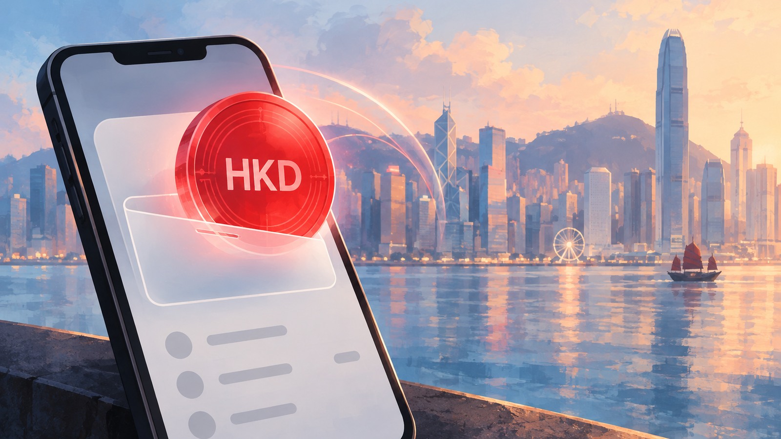 Ilustrație editorială originală despre HSBC lansează RedCoin în Hong Kong: acces în PayMe, dar fără garanția unui depozit