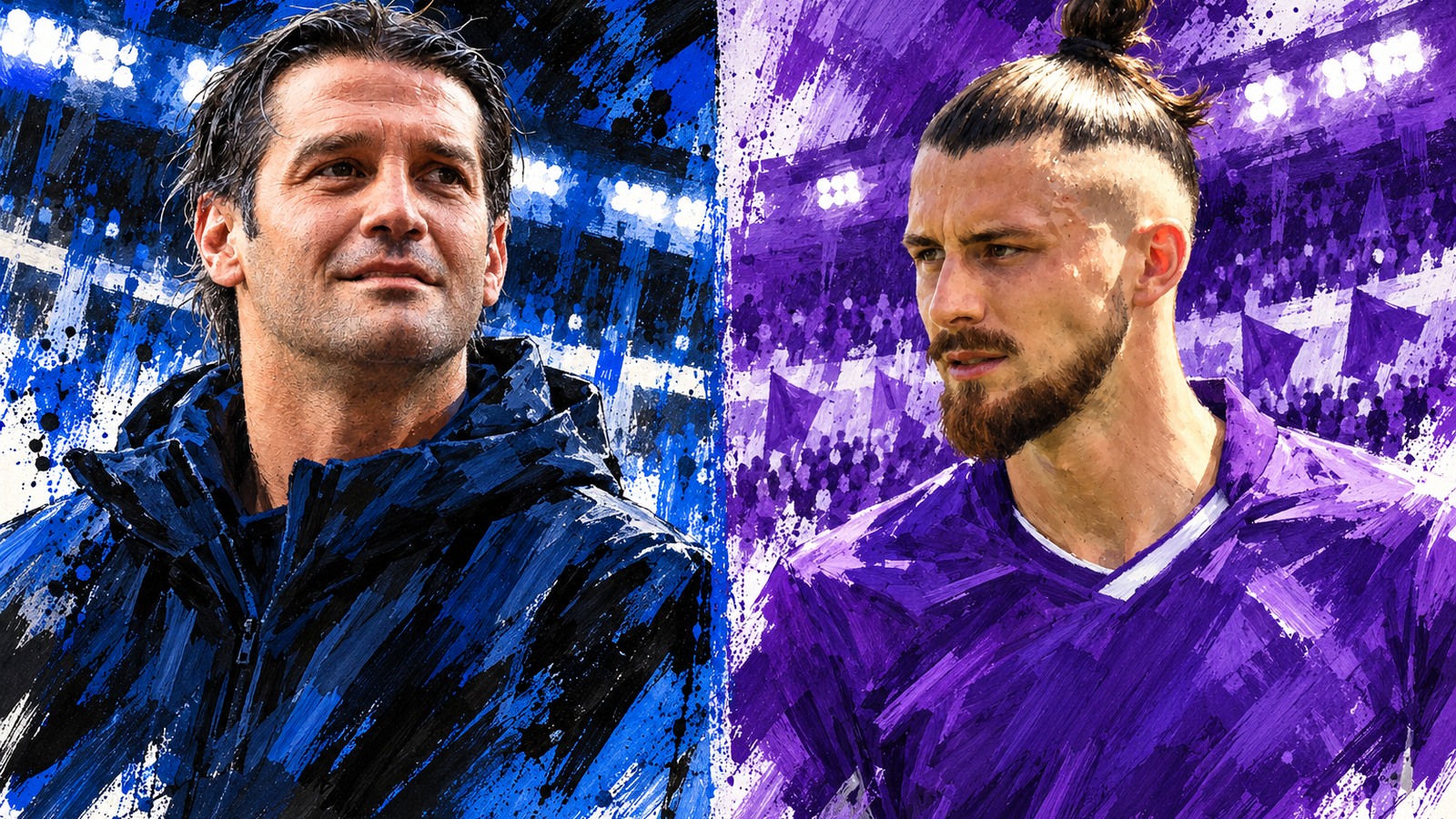 Ilustrație editorială originală despre Inter întoarce meciul în prelungiri: 2–1 cu Fiorentina, după o repriză de răbdare pentru Chivu