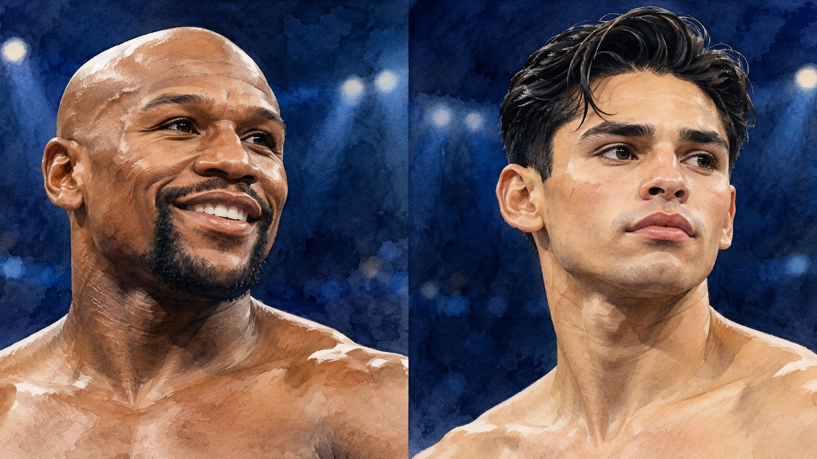 Ilustrație editorială originală despre Mayweather–Garcia rămâne un meci posibil; tabăra lui Garcia visează la încasări record