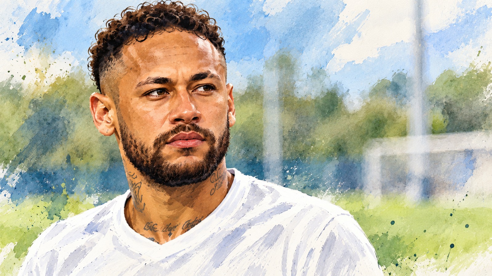 Ilustrație editorială originală despre Neymar, eliminat după ce și-a acoperit gura în disputa cu Nestor. Regula nu interzice orice conversație