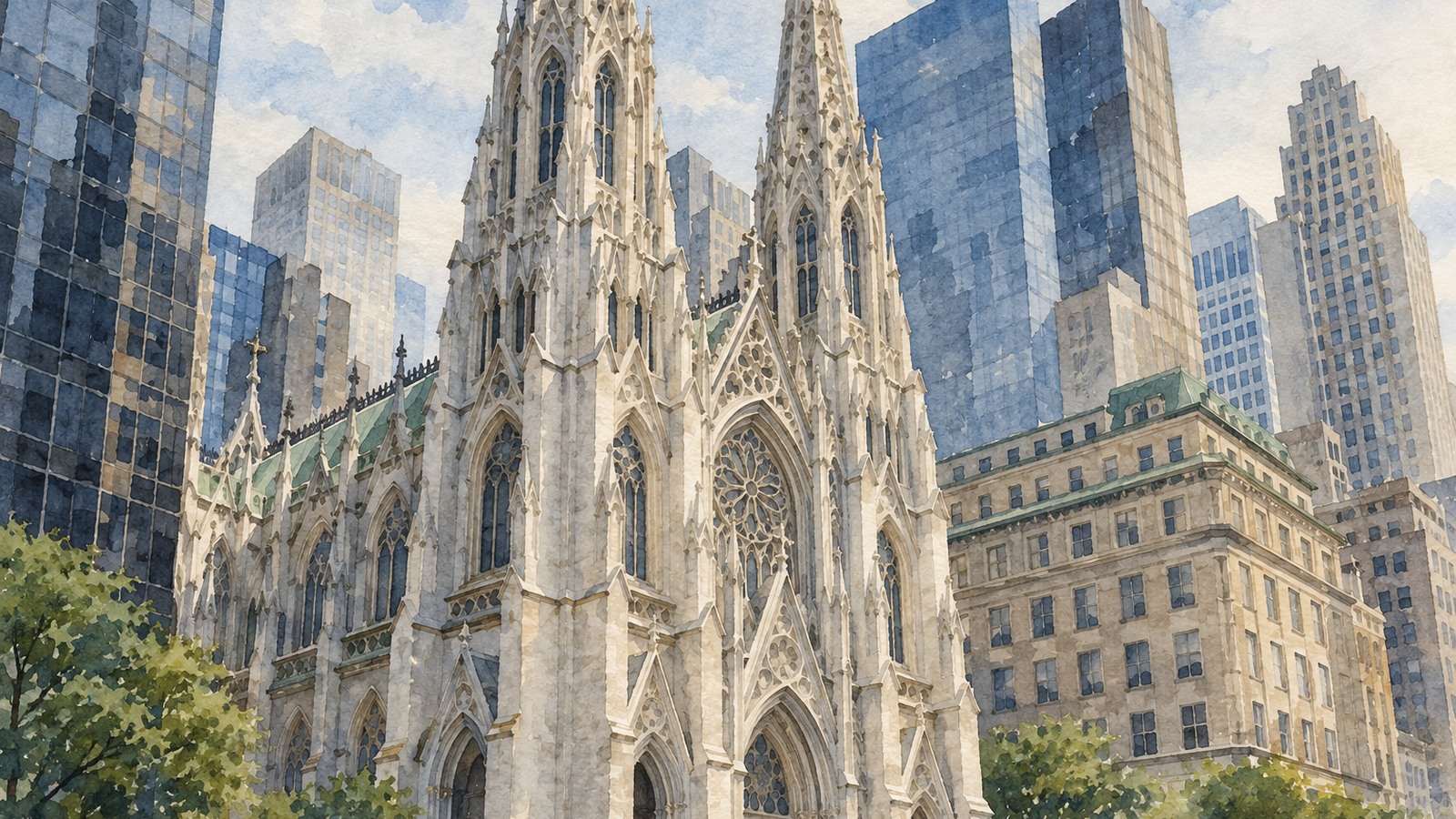 Ilustrație editorială originală despre Arhiepiscopia New Yorkului anunță un acord de 800 de milioane de dolari pentru despăgubiri. Semnarea urmează