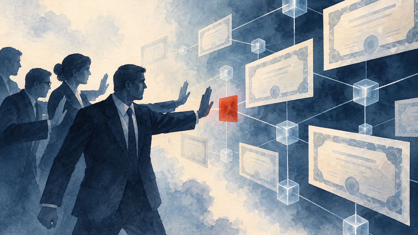 Ilustrație editorială originală despre Wells Fargo și Cisco se alătură obiecțiilor față de acțiunile tokenizate pe OKXICE